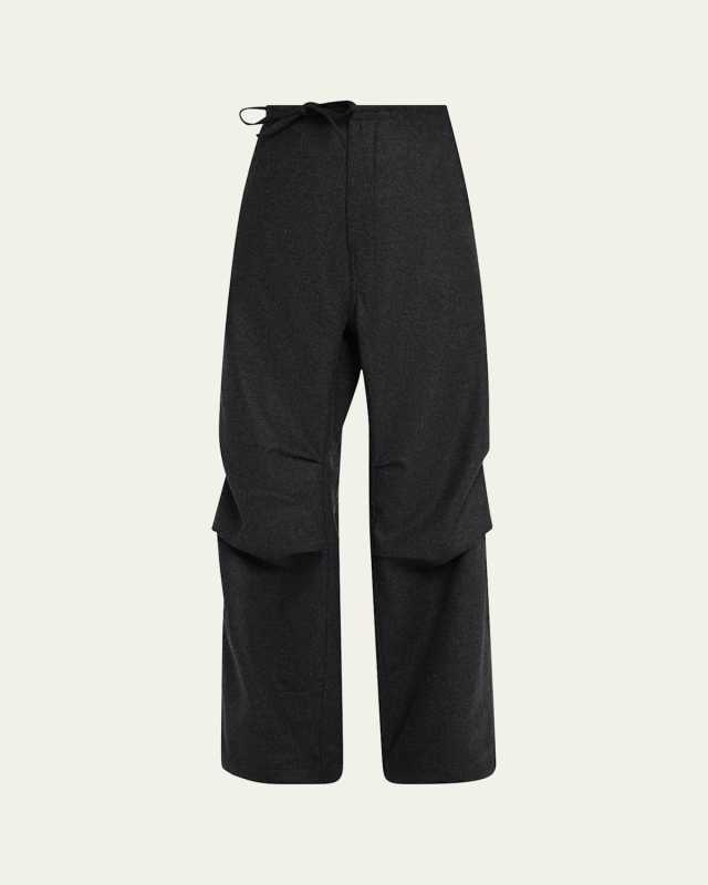 Daisy Heavy Wool-Twill Drawstring Pants